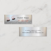 銀モダングリッターラグラデーションエレガントッシュ スキニー名刺 (正面/裏面)