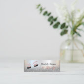 銀モダングリッターラグラデーションエレガントッシュ スキニー名刺 (スタンド正面)