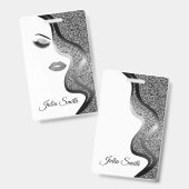 銀モダングリッター効果 バッジ (正面&裏面)