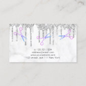 銀モダングリッター白大理石髪結い師 名刺 (裏面)