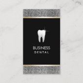 銀モダングリッター縁ど歯科アポイントメント 予約カード (正面)