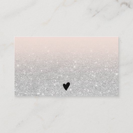 銀モダングリッター赤面の感謝してい順序 名刺 (裏面)