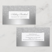 銀モダングリッター金グラデーション属箔化粧 名刺 (正面/裏面)