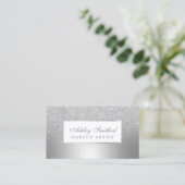 銀モダングリッター金グラデーション属箔化粧 名刺 (スタンド正面)