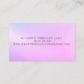 銀モダングリッター《写真》ぼけ味ツリー女性シルエット 名刺 (裏面)