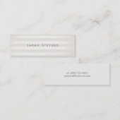 銀モダンシンオフホワイトストライプのサロンスパ スキニー名刺 (正面/裏面)