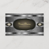 銀モダンジュエリーデザインとラインフェイクストーン 名刺 (正面)