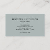 銀モダンストライプのダスティ青プロフェッショナル 名刺 (裏面)