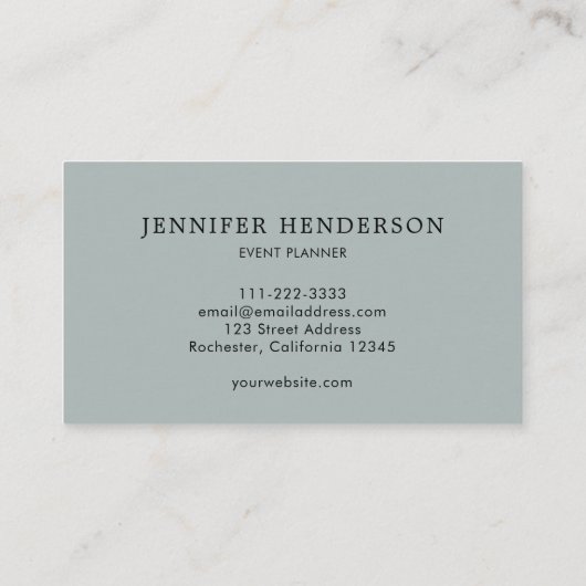 銀モダンストライプのダスティ青プロフェッショナル 名刺 (裏面)