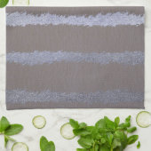 銀モダンストライプの色と灰色のトープのメタリック キッチンタオル (折り畳み)