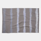 銀モダンストライプの色と灰色のトープのメタリック キッチンタオル (横)