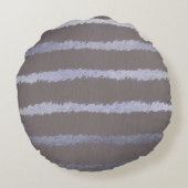 銀モダンストライプの色と灰色のトープのメタリック ラウンドクッション (裏面)