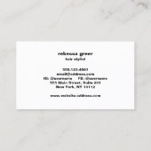 銀モダンスフェイクケイン美容師サロン 名刺 (裏面)