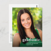 銀モダンタイポグラフィ2023写真卒業 ポストカード (正面/裏面)