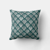 銀モダンティール(緑がかった色)エレガントアールデコ クッション (裏面)