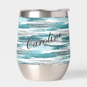 銀モダンティール（緑がかった色）ブ絵を描ラシ (左面)