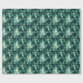 銀モダンティール（緑がかった色）単色パターン ラッピングペーパー (フラット)