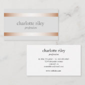 銀モダンバラストライプ金ゴールドスタイリッシュ 名刺 (正面/裏面)