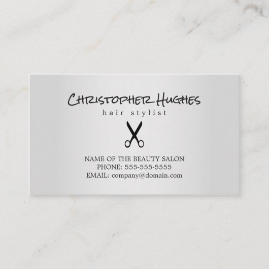 銀モダンフェイクシザースヘア調整 予約カード (正面)