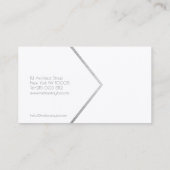 銀モダンフェイクシンプル箔のホワイトアーキテクト 名刺 (裏面)