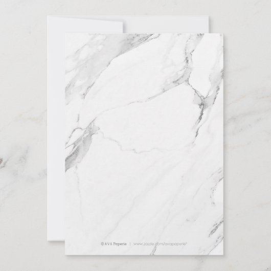 銀モダンフェイク大理石21歳の誕生日パーティー 招待状 (裏面)