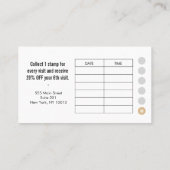 銀モダンフェイク客ストライプのロイヤリティカード ロイヤリティカード (裏面)