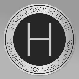 銀モダンフェイク差出人住所又は製品ラベル スクエアシール