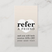 銀モダンフェイク白黒ハートはっきりしたサロン 紹介カード (正面)