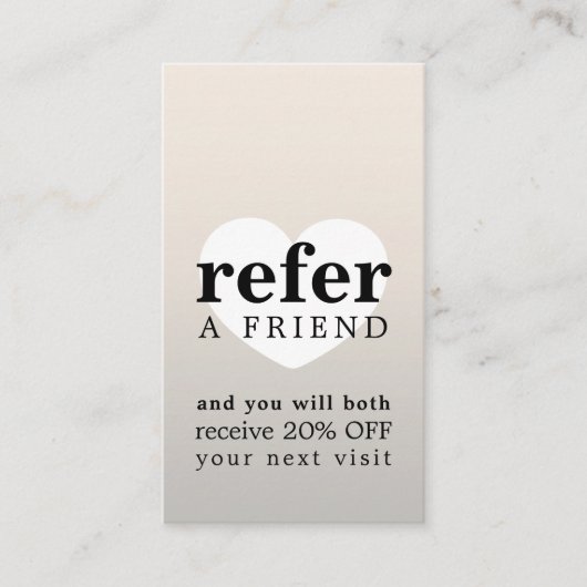 銀モダンフェイク白黒ハートはっきりしたサロン 紹介カード (正面)