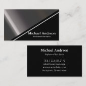 銀モダンフェイク箔カラーブロック 名刺 (正面/裏面)