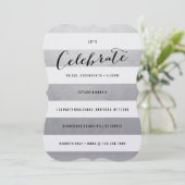 銀モダンフェイク箔パーティの招待状 招待状 (スタンド正面)