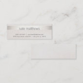 銀モダンフェイク製ストライプオンリネン スキニー名刺 (正面/裏面)