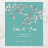 銀モダンフローラワインラベル ワインラベル (シングルラベル)