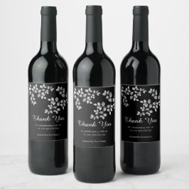 銀モダンフローラワインラベル ワインラベル