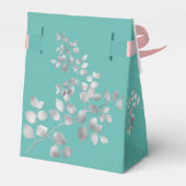 銀モダンフローラ結婚式の引き出物箱 フェイバーボックス (裏面サイド)