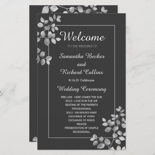 銀モダンフローラ (正面/裏面)