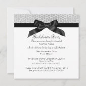 銀モダンブラックヒョウバチェロレッテ 招待状 (正面)
