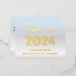 銀モダンミニマルと金ゴールドエレガント応援 箔シーズンポストカード