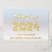 銀モダンミニマルと金ゴールドエレガント応援 箔シーズンポストカード (正面)