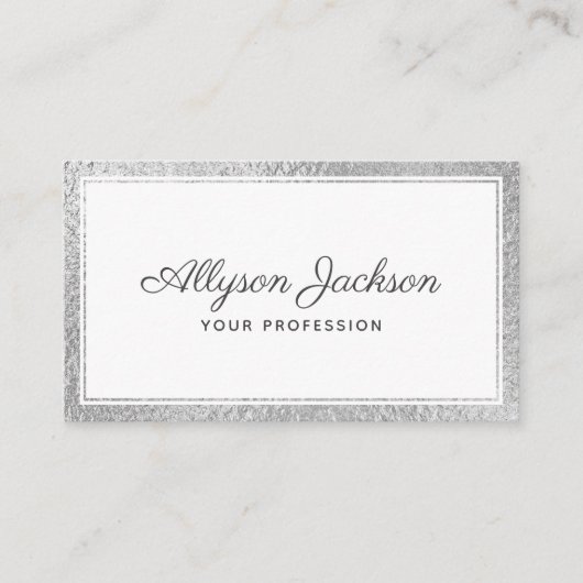 銀モダンミニマル箔 名刺 (正面)