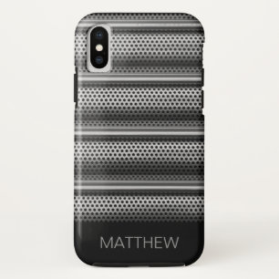 銀モダンモノグラム iPhone XSケース