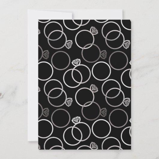 銀モダンリングや輪結婚式招待状 招待状 (裏面)