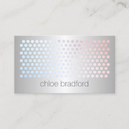 銀モダン上のホログラフィックドットフェイクパターン 名刺