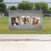 銀モダン写真コラージュ50誕生日 横断幕 (インサイチュ)