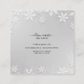 銀モダン冬雪片 スクエア名刺 (裏面)