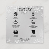 銀モダン冬雪片 スクエア名刺 (正面)