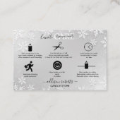 銀モダン冬雪片 名刺 (正面)