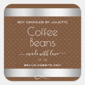 銀モダン包装ラベル茶コーヒー豆 スクエアシール (正面)