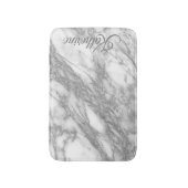 銀モダン大理石の風合い バスマット (正面縦)