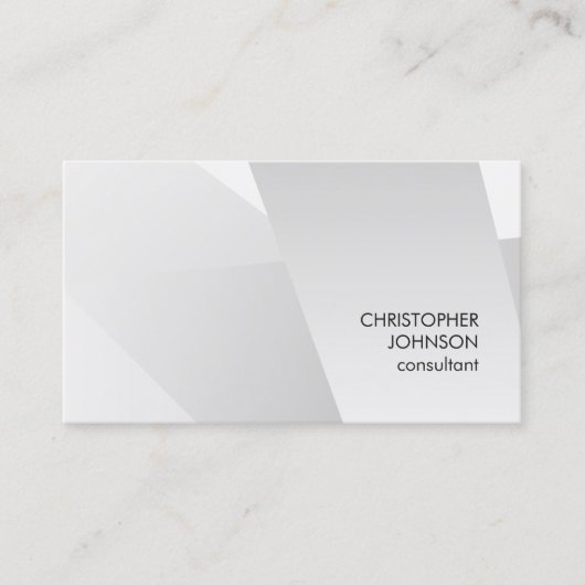 銀モダン幾何パタフェイクンコンサルタント 名刺 (正面)